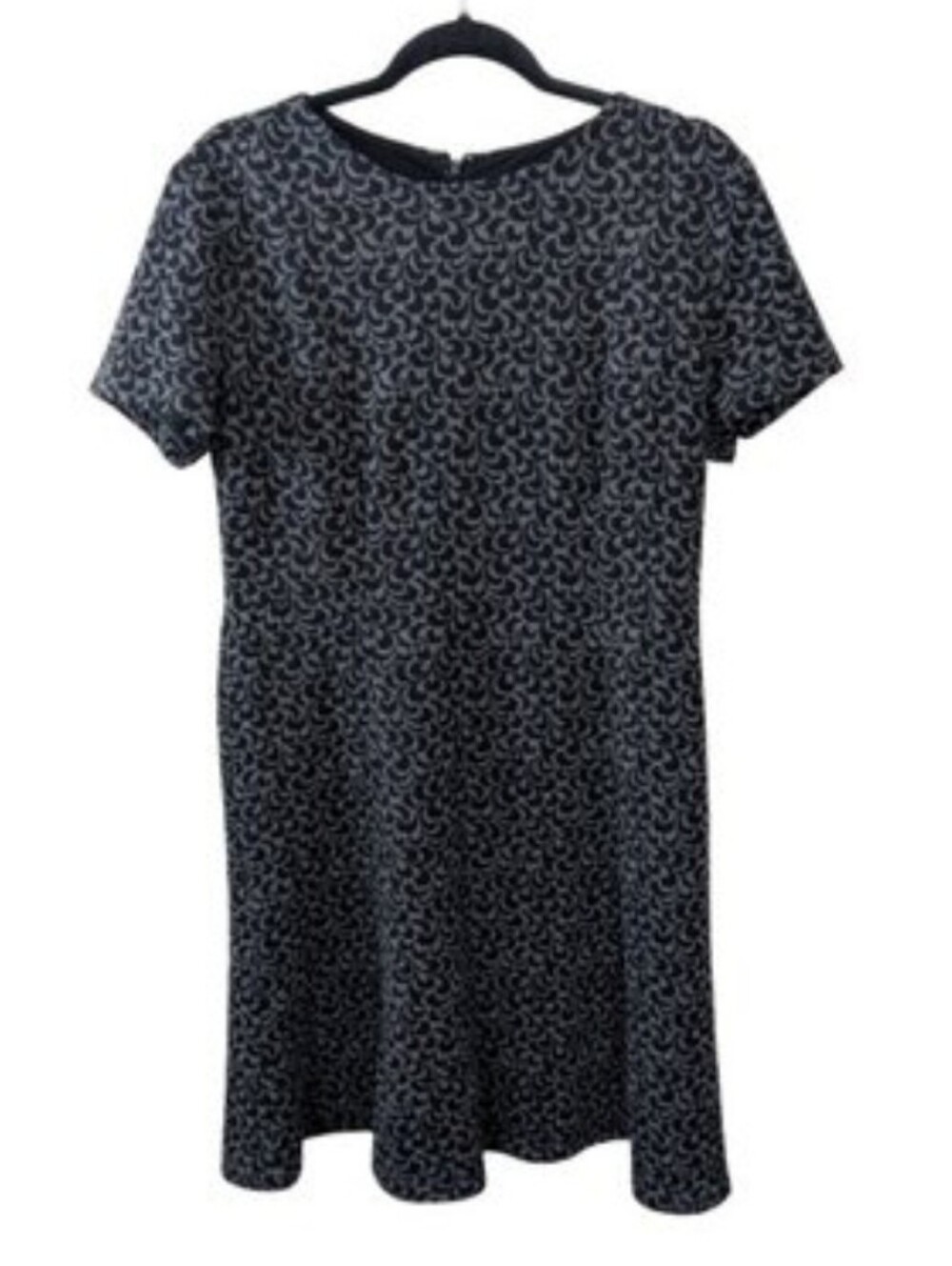 Ann Taylor LOFT Black And Gray Knit Short Sleeve A-line Dress 10